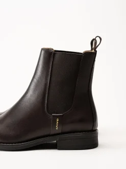 Gant Footwear - Fayy - Mörkbruna chelsea boots i skinn