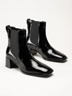 Gant Footwear - Gwenety - Svarta boots i lackskinn