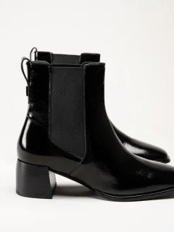 Gant Footwear - Gwenety - Svarta boots i lackskinn