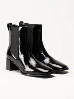 Gant Footwear - Gwenety - Svarta boots i lackskinn