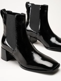 Gant Footwear - Gwenety - Svarta boots i lackskinn