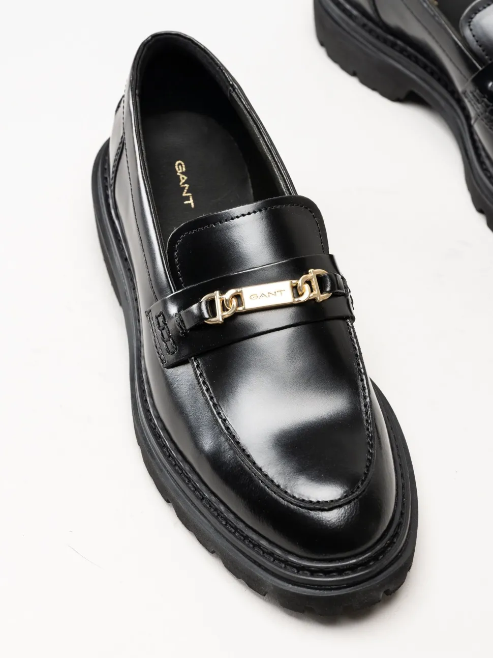 Gant Footwear - Ivyhill Low Lace Shoe - Svarta loafers i skinn