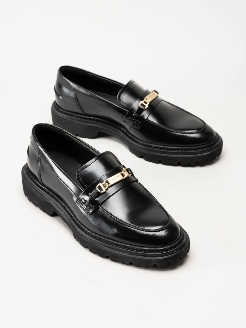 Gant Footwear - Ivyhill Low Lace Shoe - Svarta loafers i skinn