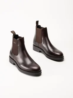 Gant Footwear - Prepdale - Mörkbruna Chelsea boots i skinn