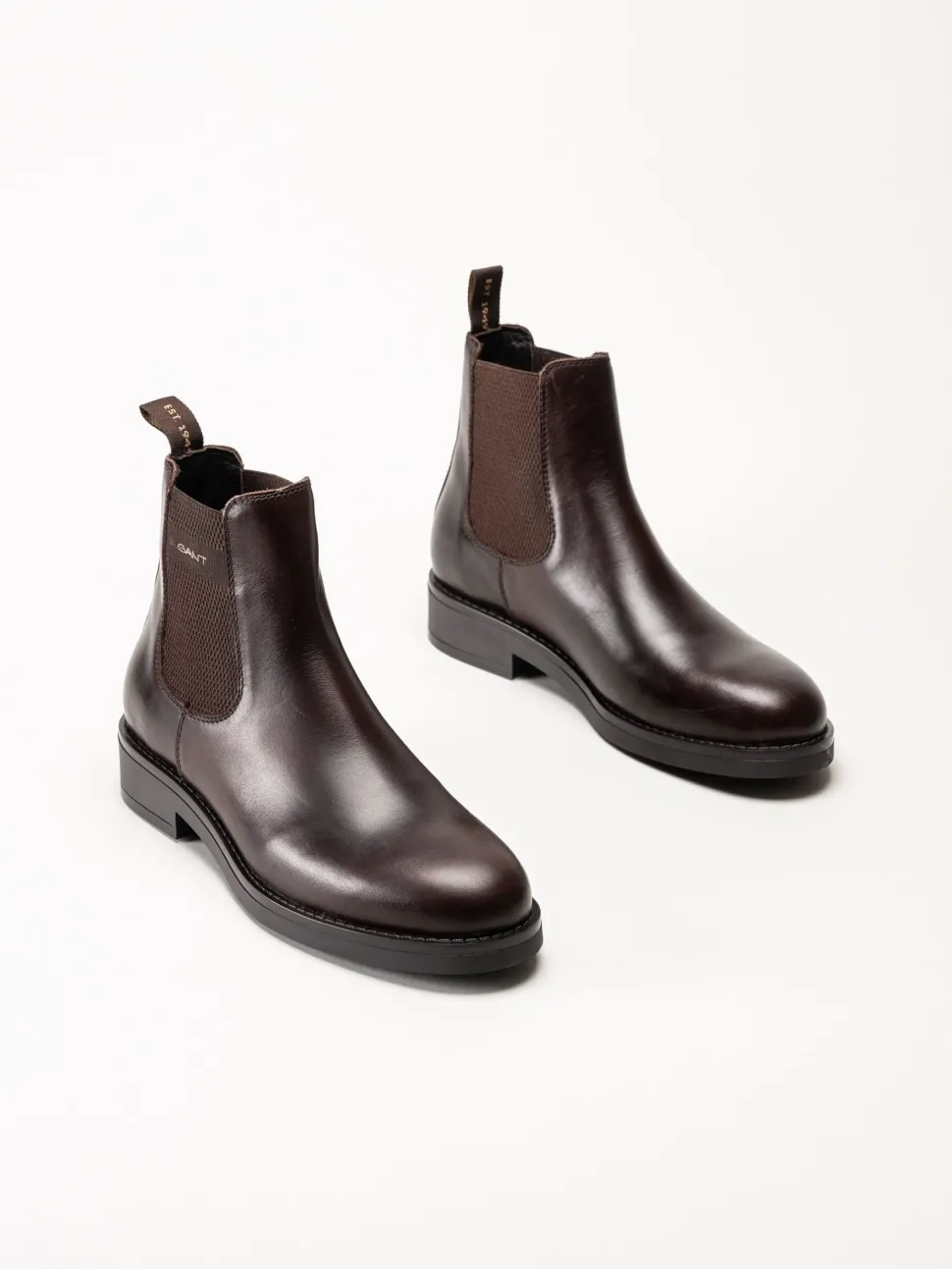 Gant Footwear - Prepdale - Mörkbruna Chelsea boots i skinn