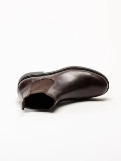 Gant Footwear - Prepdale - Mörkbruna Chelsea boots i skinn