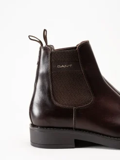 Gant Footwear - Prepdale - Mörkbruna Chelsea boots i skinn