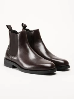Gant Footwear - Rizmood - Mörkbruna chelsea boots i skinn