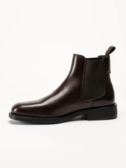 Gant Footwear - Rizmood - Mörkbruna chelsea boots i skinn