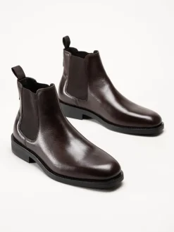 Gant Footwear - Rizmood - Mörkbruna chelsea boots i skinn