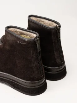 Gant Footwear - Sistown Mid Boot - Mörkbruna varmfodrade boots i mocka