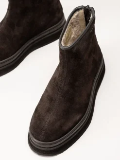Gant Footwear - Sistown Mid Boot - Mörkbruna varmfodrade boots i mocka