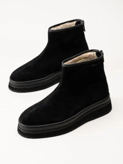 Gant Footwear - Sistown Mid Boot - Svarta varmfodrade boots i mocka