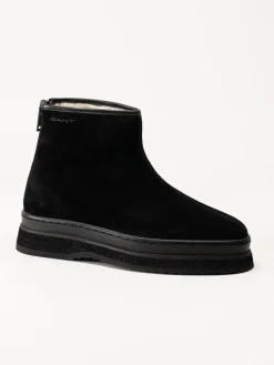 Gant Footwear - Sistown Mid Boot - Svarta varmfodrade boots i mocka