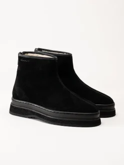 Gant Footwear - Sistown Mid Boot - Svarta varmfodrade boots i mocka