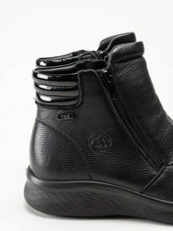 G Comfort - Double Zip - Svarta kängor i skinn