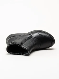G Comfort - Double Zip - Svarta kängor i skinn