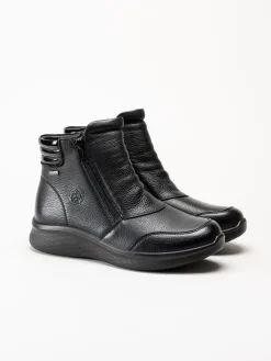 G Comfort - Double Zip - Svarta kängor i skinn