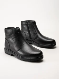 G Comfort - Svarta boots i narvsatt skinn med fårskinnsfoder