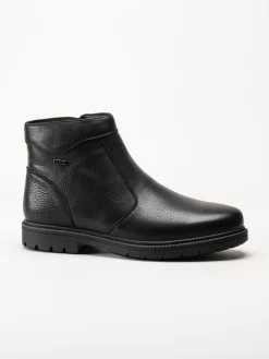 G Comfort - Svarta boots i narvsatt skinn med fårskinnsfoder