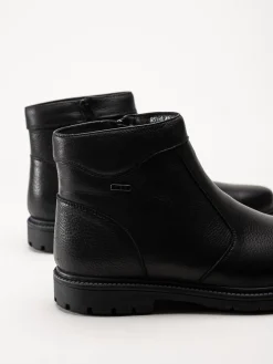 G Comfort - Svarta boots i narvsatt skinn med fårskinnsfoder