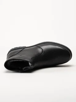 G Comfort - Svarta boots i narvsatt skinn med fårskinnsfoder