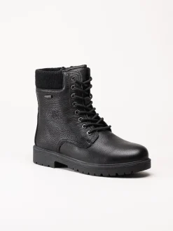 G Comfort - Svarta varmfodrade kängor i skinn
