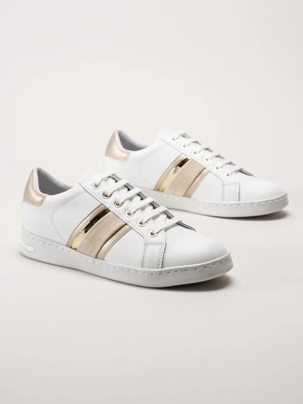 Geox - D Jaysen - Vita multifärgade sneakers i skinn