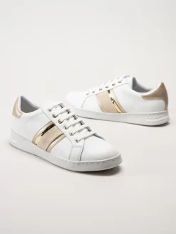 Geox - D Jaysen - Vita multifärgade sneakers i skinn