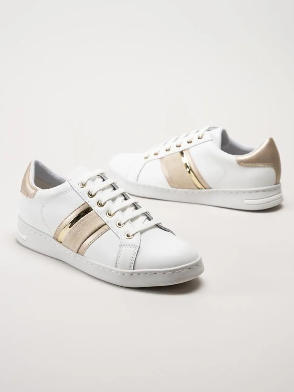 Geox - D Jaysen - Vita multifärgade sneakers i skinn