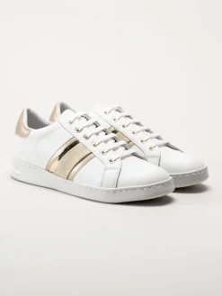 Geox - D Jaysen - Vita multifärgade sneakers i skinn