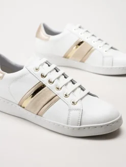 Geox - D Jaysen - Vita multifärgade sneakers i skinn