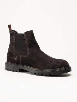 Harry Hern - Kim - Mörkbruna chelsea boots i mocka