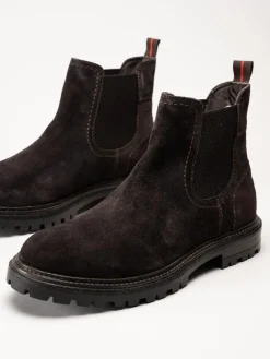 Harry Hern - Kim - Mörkbruna chelsea boots i mocka