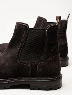 Harry Hern - Kim - Mörkbruna chelsea boots i mocka