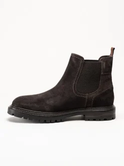 Harry Hern - Kim - Mörkbruna chelsea boots i mocka
