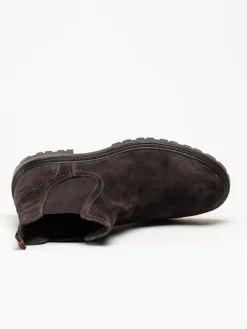 Harry Hern - Kim - Mörkbruna chelsea boots i mocka