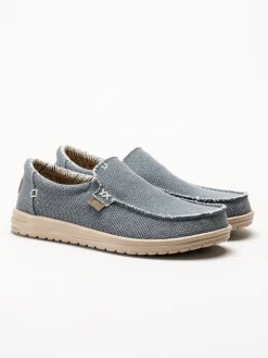 Hey Dude - Mikka Braided - Blå slip on sko i canvas