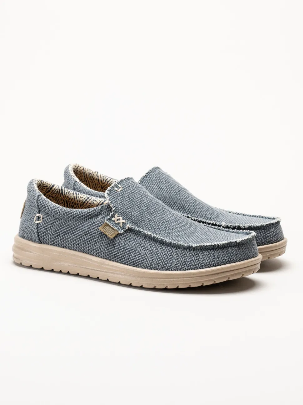 Hey Dude - Mikka Braided - Blå slip on sko i canvas