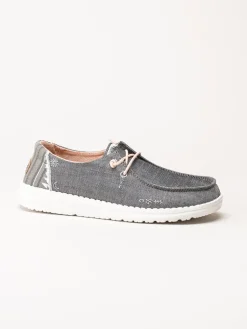 Hey Dude - Wendy Boho - Grå slip on skor i textil