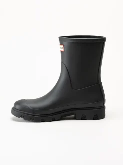 Hunter - Downpour Short - Svarta låga gummistövlar