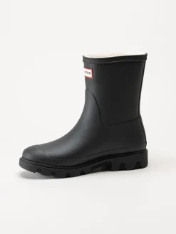 Hunter - Unisex Downpour Short Insulate - Svarta låga fodrade gummistövlar
