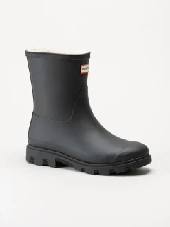 Hunter - Unisex Downpour Short Insulate - Svarta låga fodrade gummistövlar