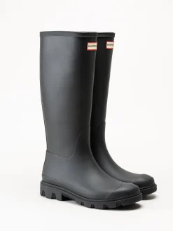 Hunter - Unisex Downpour Tall Boot - Svarta höga gummistövlar