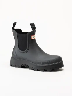 Hunter - Unisex Elements Elastic Chelse - Svarta låga gummistövlar