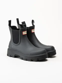 Hunter - Unisex Elements Elastic Chelse - Svarta låga gummistövlar
