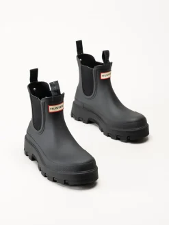 Hunter - Unisex Elements Elastic Chelse - Svarta låga gummistövlar