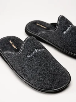 Hush Puppies - Men´s Manuel - Grå slip in tofflor i filt
