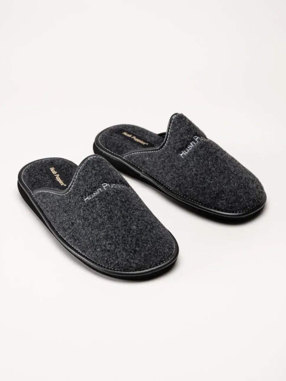 Hush Puppies - Men´s Manuel - Grå slip in tofflor i filt