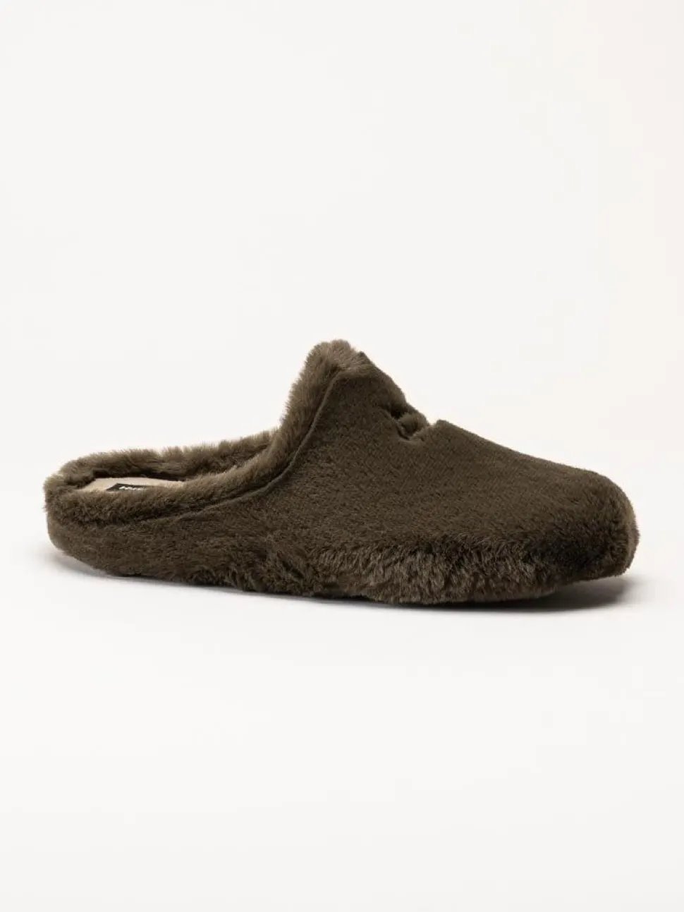 Hush Puppies - Olivia - Mörkgröna fluffiga slip in tofflor